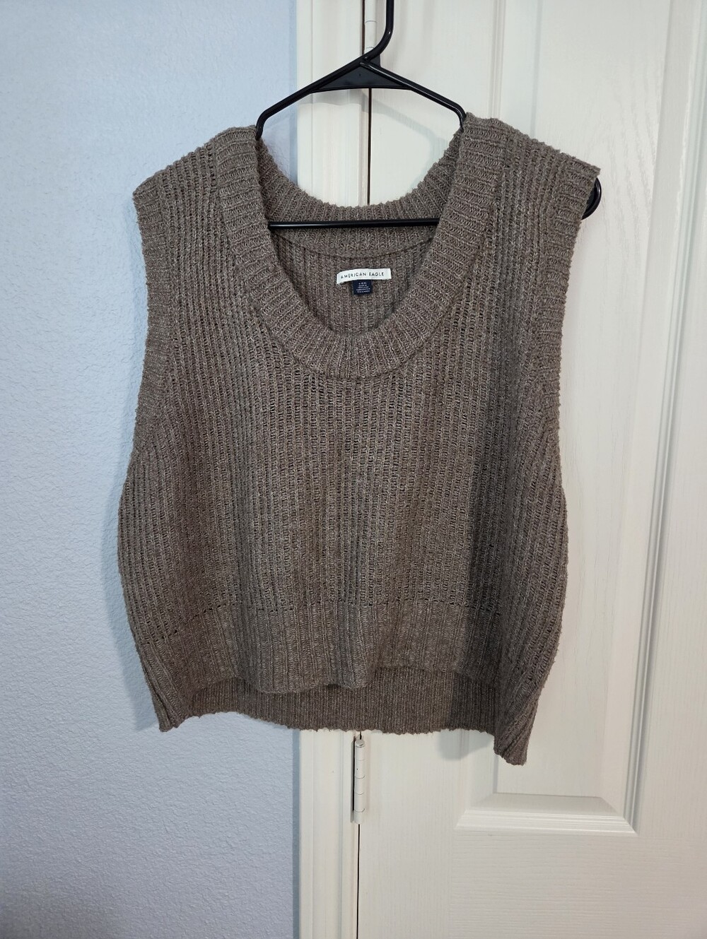 American Eagle Whoa So Soft Scoop Neck Vest Heather Brown Size Large